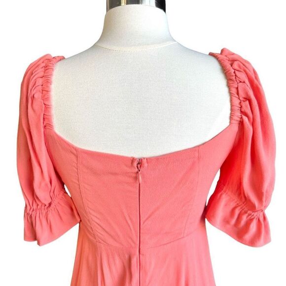 NWOT WEWOREWHAT Puff Sleeve Maxi Dress Coral - Picture 9 of 11
